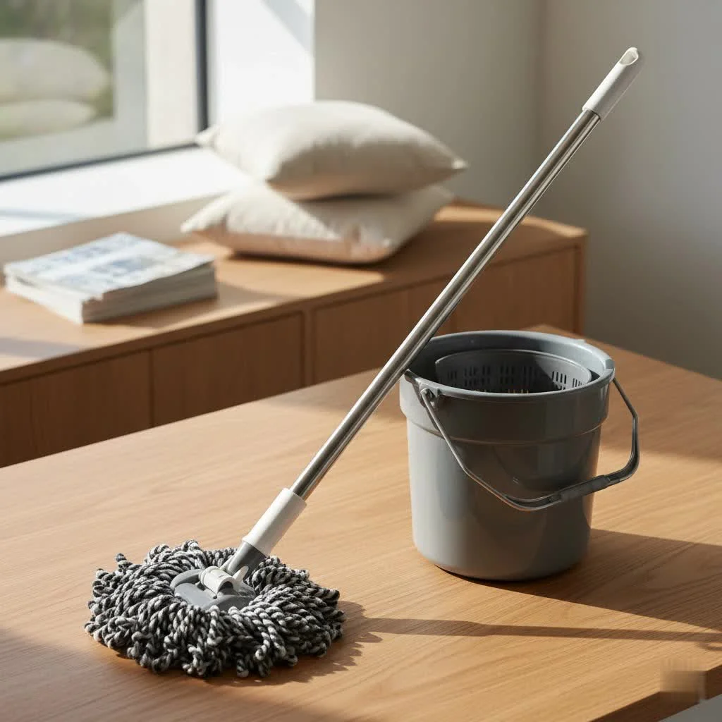 O-Cedar EasyWring Spin Mop with bucket and microfiber head